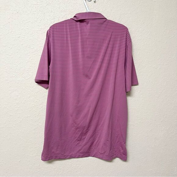Peter Millar Summer Comfort Golf Polo Shirt Men’s Size M Pink Purple Striped - Picture 3 of 5